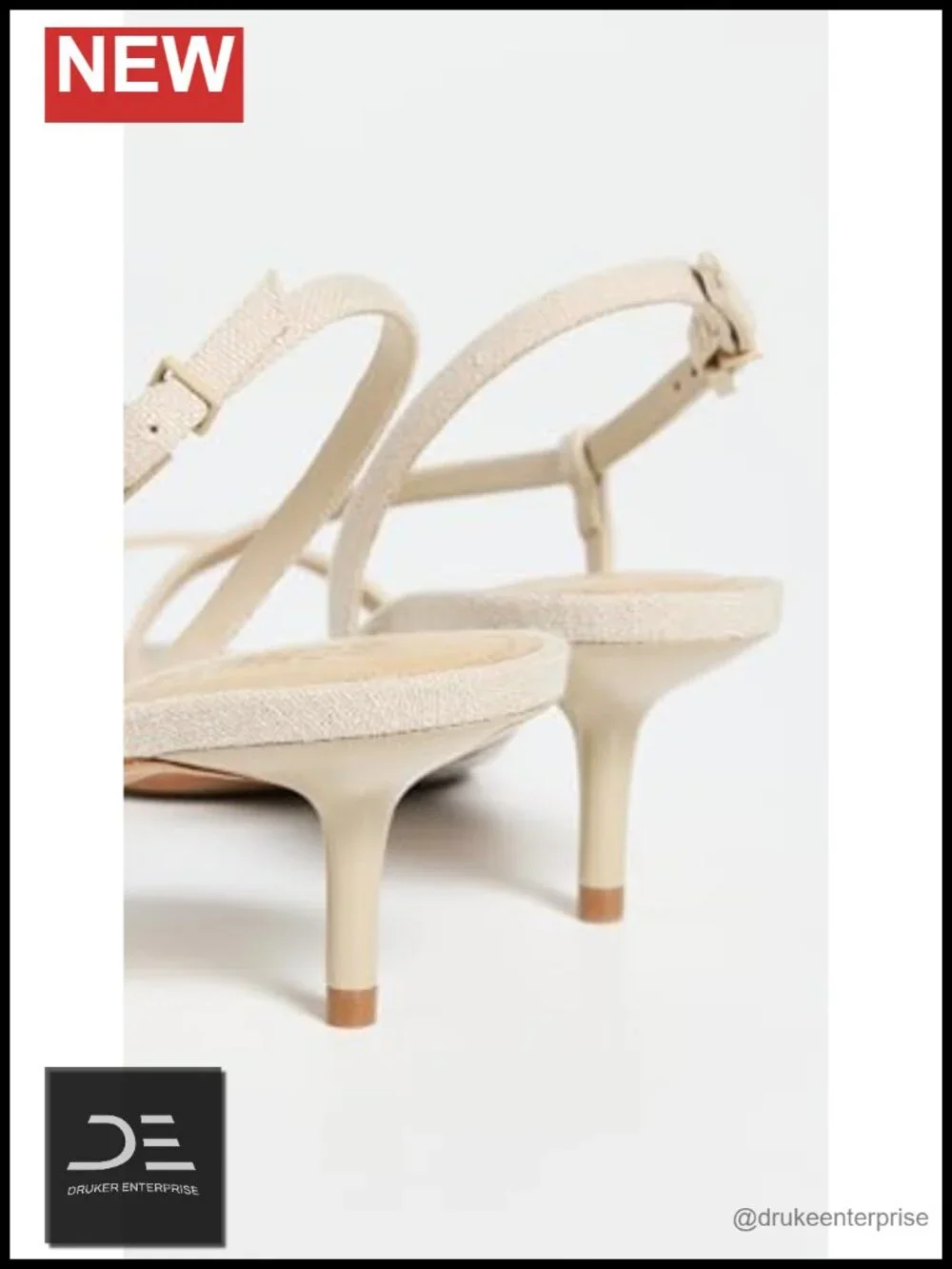 Women's Slingback Heeled Sandals, Leather Insole, Buckle Closure